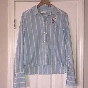 Equipment Striped Button Down Top